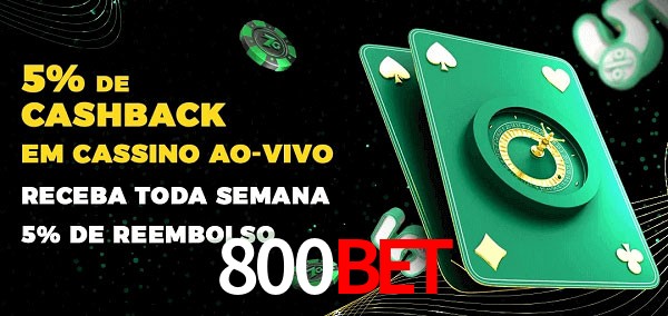 Promoções do cassino ao Vivo 800Bet